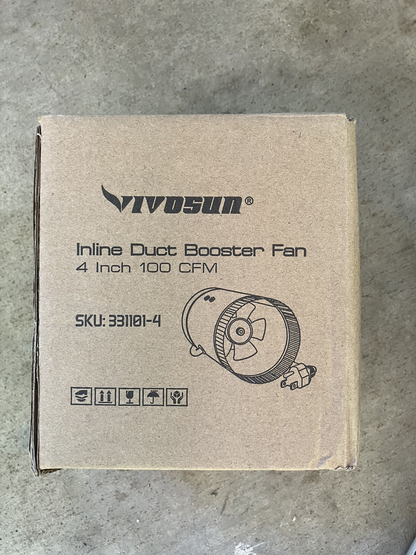 Vivosun 4inch Inline Duct Fan 100CFM, HVAC Exhaust Ventilation Fan With Low Noise For Basements