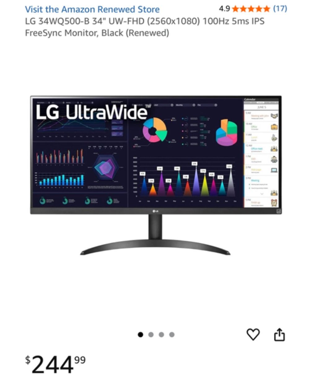 LG Ultra-wide 34’’ inch Monitor