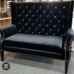 Black Velvet Loveseat