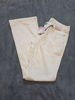 Happily Grey Cream Flare Jeans NWT