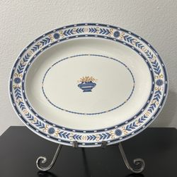 Wedgewood Etruria Oval Platter Blue Gold Design