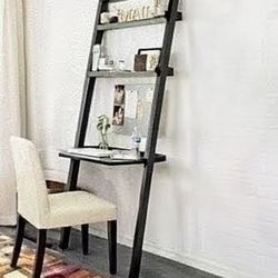 Crate&Barrel Solid Hardwood Sloane Sawyer Leaning Ladder Bookshelf/Display/Desk Wall Unit - Crate & Barrel Crate and Barrel
