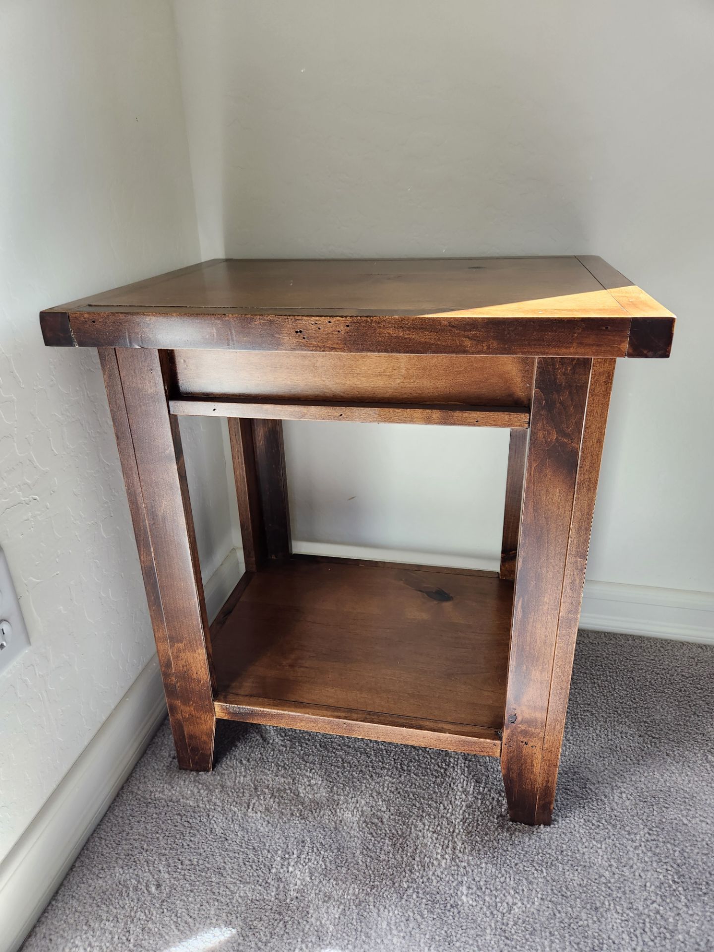 Solid Wood End Table / Nightstand - Matching Coffee Table Available