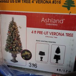 Ashland 4 Foot Pre- Lit Christmas Tree
