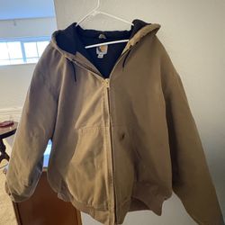 Carhartt Canvas Jacket Hood Insulated Lined Men’s XXL