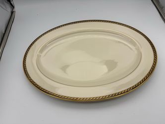 Lenox Tyler 16" Oval Serving Platter Presidential Fine China Gold Trim Black