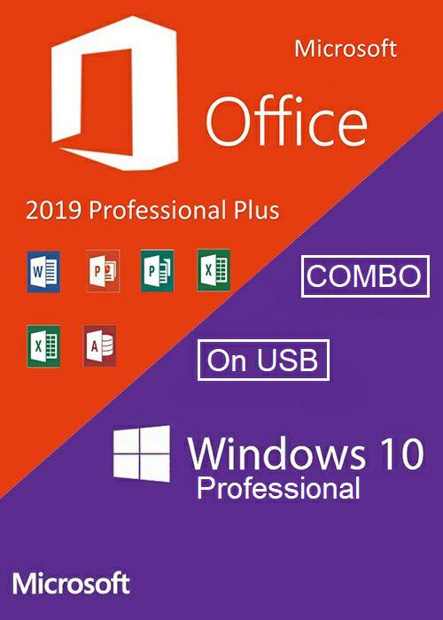 Windows 10 Pro and Office 19 pro plus USB