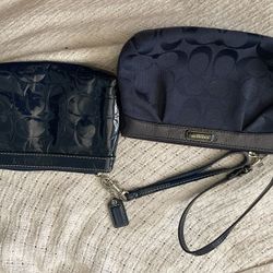 Dark Blue Coach Clutches In Perfect Condition Price Is For One!
