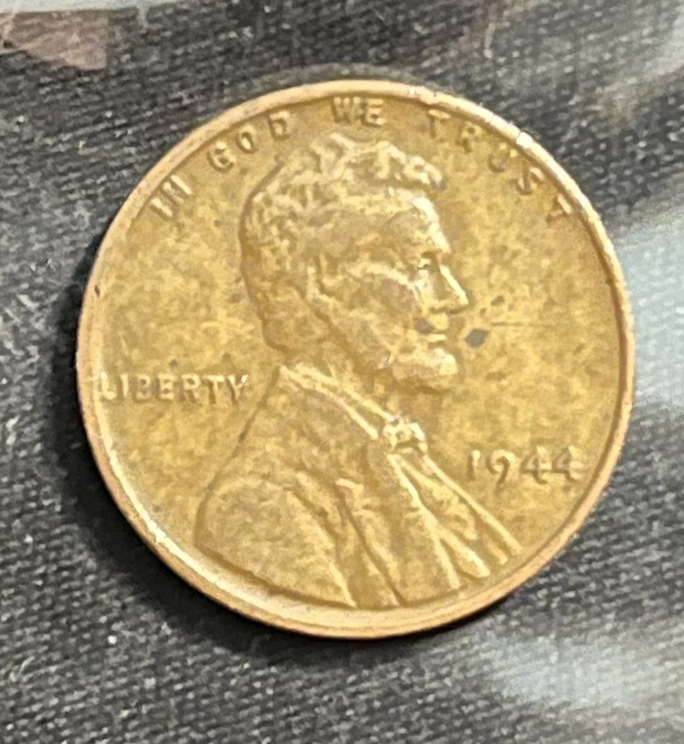 1944 Wheat Penny L On Rim