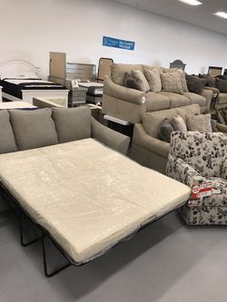 Sleeper sectional sofa with swivel rocker chair 💥No Down $payment💥Take it to home today w/leasing