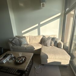 Brynn Beige 114'' 2 Piece Right Arm Facing Chaise Sectional