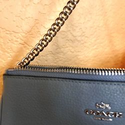 light blue coach purse