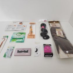 Human Hair, Eyelashes, Eyelash Curler, Makeup Brush Cleaner, Brushes, Dental Flossers, Gum, Medela Tender Care Hydrogel 
