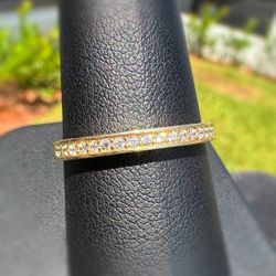 Jewelry 14k solid yellow gold natural diamond 0.50CTW wedding band ring size 9.75