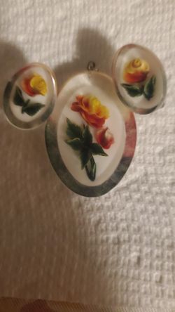 Vintage Acrylic Earrings and Pendant