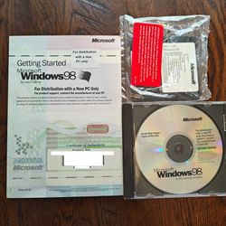 Windows 98SE Operating System PC CD-ROM with Product Key And Manual Book