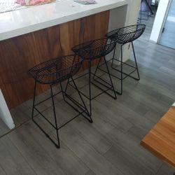 3 Barstools Iron