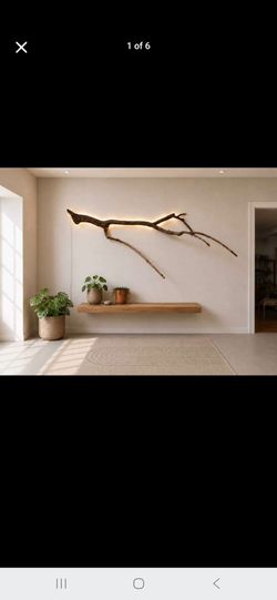Luxury Handcrafted natural Wood wall light, Rustic Modern Elegance