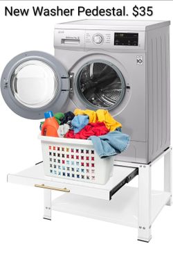 NEW Washer Dryer Pedestal  with basket shelf