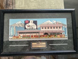Vintage 1997 Coca-Cola Framed Train Pin Set Limited Edition #628/2500 Rare