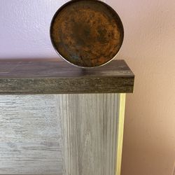 Vintage Copper Oil Can Painted Silver