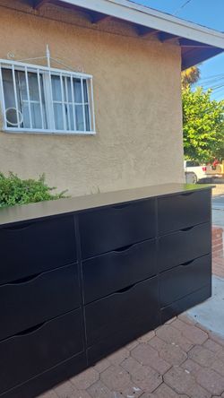 Black 9 drawer dresser special cut
