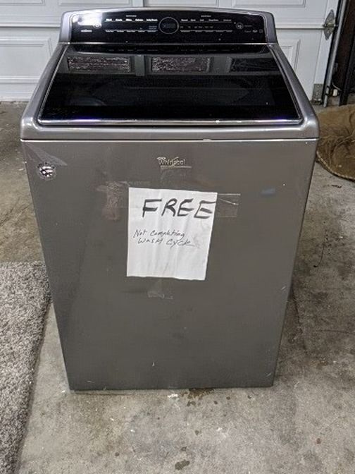 Free Whirlpool Cabrio Washing Machine 4 Years Old Not Completing Wash