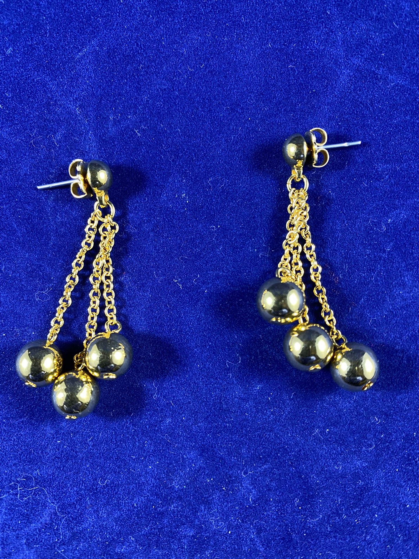 Gold Ball Dangle Earrings 