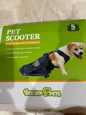 New Pet Scooter Wheelchair by derYep. For rear legs paralyzed dog. mesh breathable fabric. protects chest and limbs