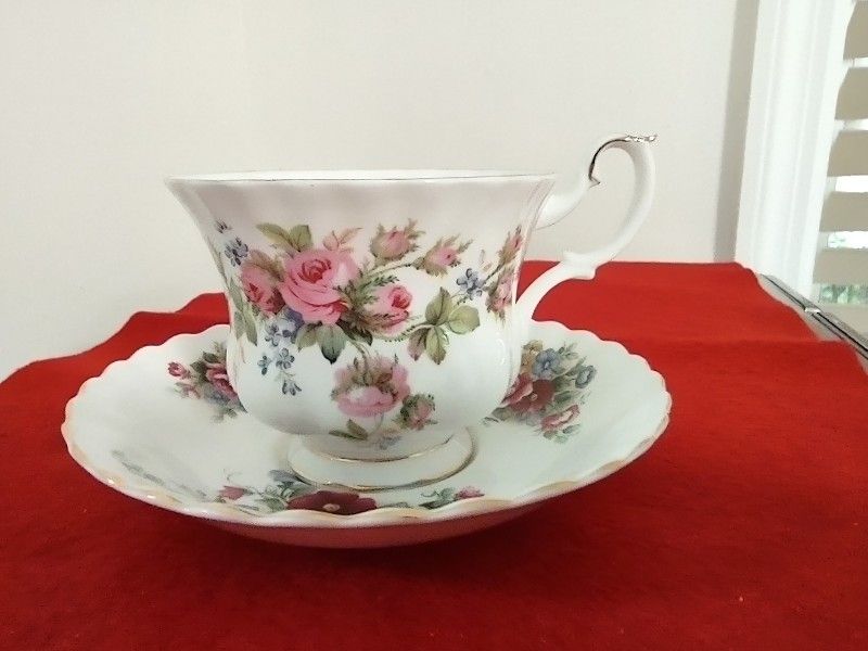 Vintage Royal Albert Moss Rose Bone China Tea Cup without Matching Saucer; Saucer Chelsea Garden.
