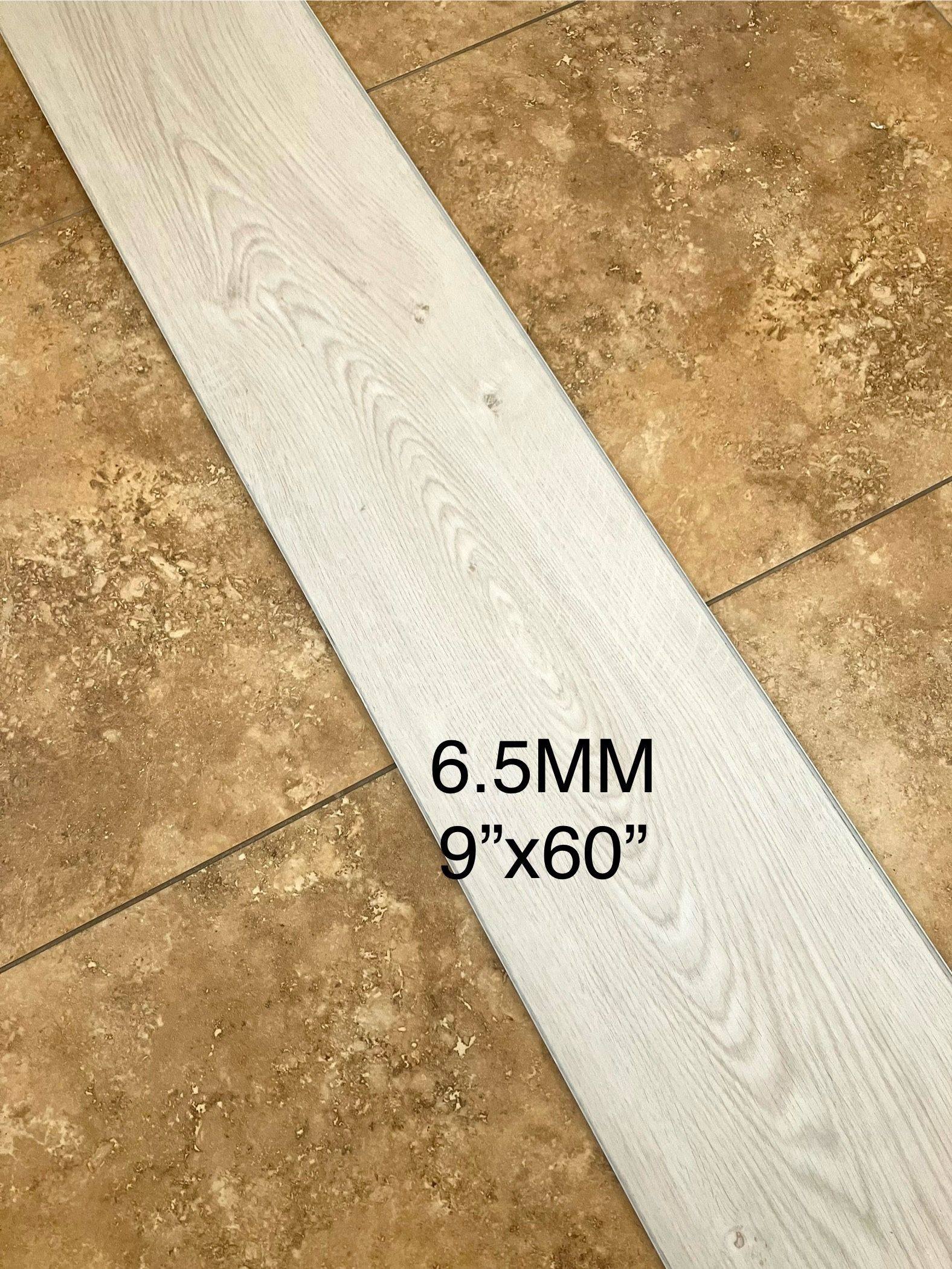 6.5 MM 100% WATERPROOF SPC LUXURY VINYL PLANK 9”x60” WITH PAD ATTACHED .ON HAND READY FOR PICK UP ! NO ORDERING.