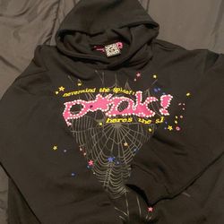 Sp5der hoodie pink and black