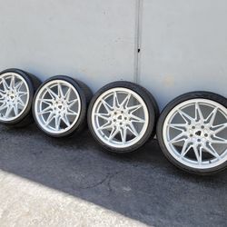 20" BLAQUE DIAMOND rims used tires staggered offset