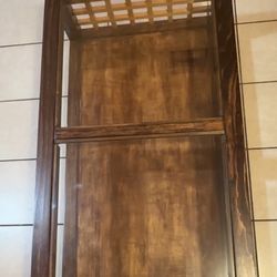 4 x 2.2 ft wooden table with glass top