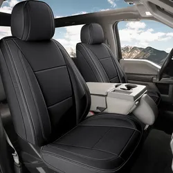 Seat Covers for Chevy Silverado GMC Sierra 2007-2026 Full Set Waterproof Faux Leather Black