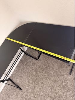 L Shaped Black glass desk