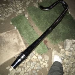 Harley Pipe 2 Into 1 Thunder Header Chrome  And 14 Inch Biltwill Risers Black 
