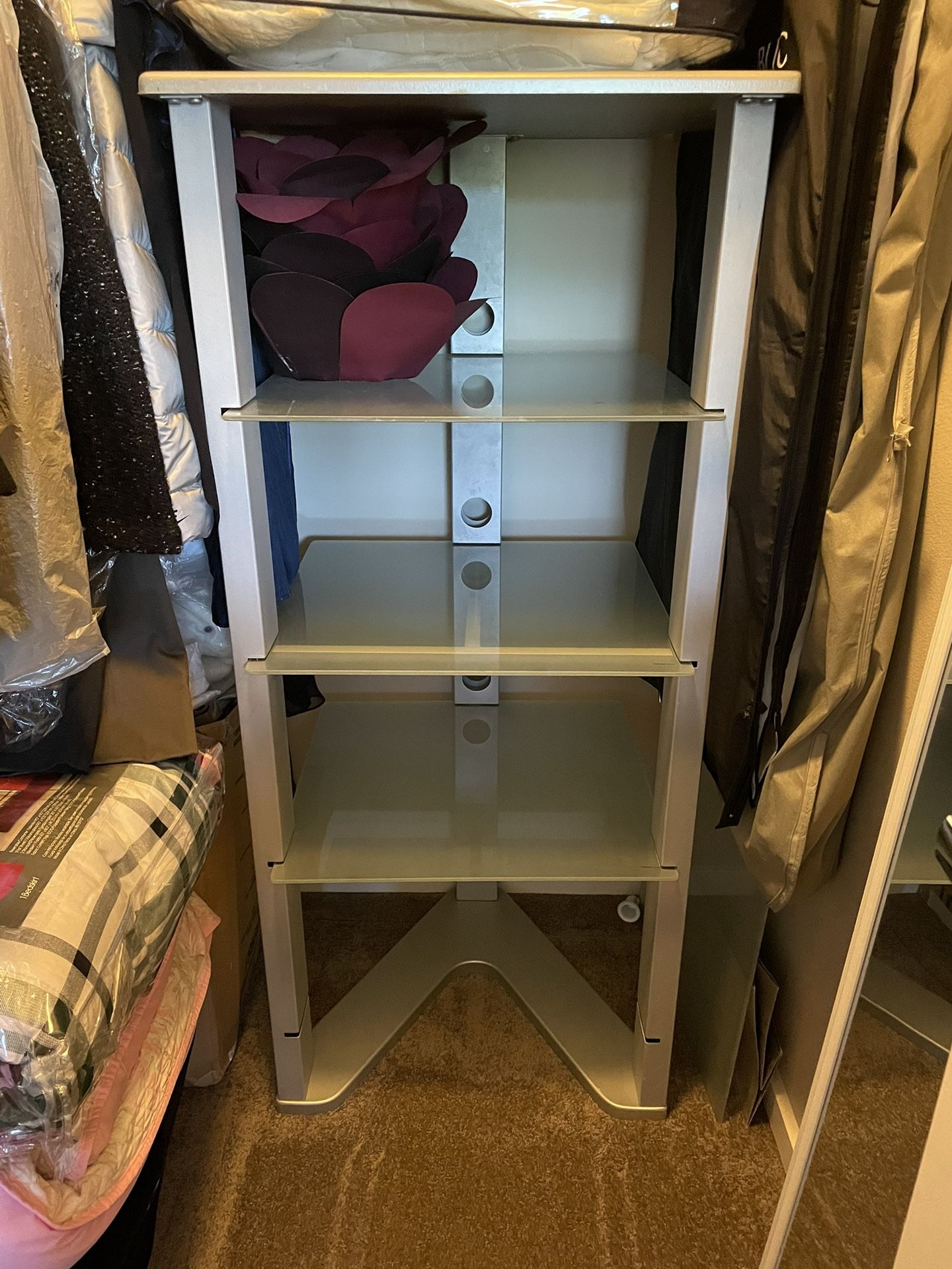 Glass Shelves Media Shelf