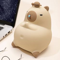 Capybara Night Light - Rechargeable Dimmable Lamp with 3 Brightness Levels & Multi-Color LED - Touch Control - Portable Silicone Baby Kids Room Decor 