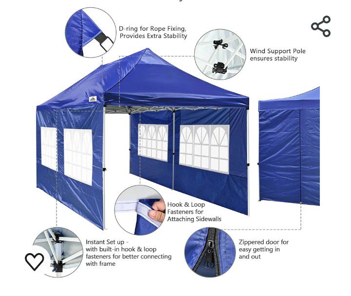 10x20 Canopy Tent Easy Up Heavy Duty 