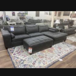 Best Selling Ashley Brand Sectional Sofa Couch In Charcoal Grey 