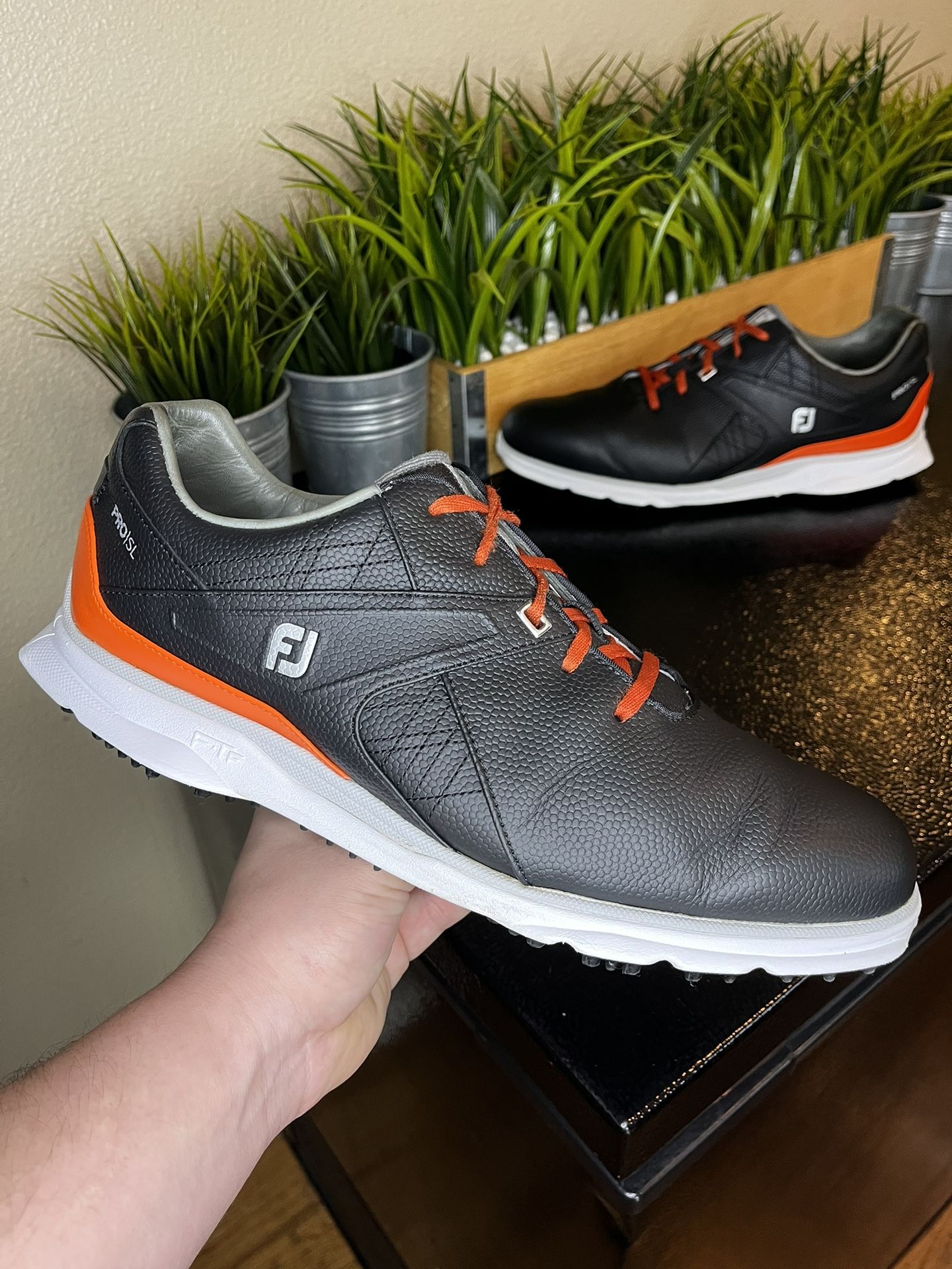 FootJoy Golf Cleats Black Orange