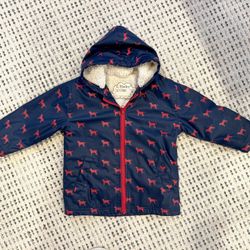 Hatley Kids Boys Girls Sherpa Lined Splash Rain Jacket Coat 3t 4t