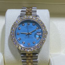 Rolex 31mm Two Tone Buy Sale Trade Gold 10k Platinum 24k Silver coins Scrap Rings Chains Jesus Piece 