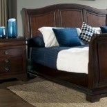 CONLEY CHERRY FINISH KING SLEIGH BED FRAME And SIDE TABLE*****PRICE DROP*****