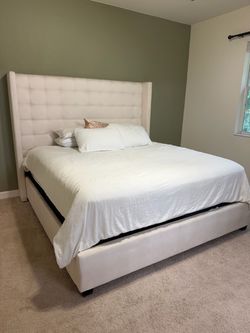 upholstered king bed frame