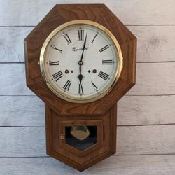 Vintage nonfunctional Windup Schoolhouse wall clock