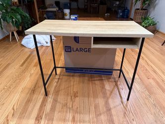 Modern Wood Top Desk with Metal Legs