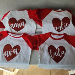 KIDS VALENTINE'S DAY BASEBALL T-SHIRT CUSTOM