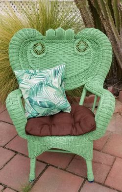 Vintage Green Wicker Chair